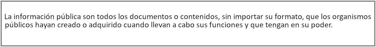 definici&oacute;n informaci&oacute;n p&uacute;blica