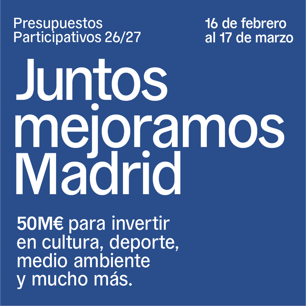 imagen de la campaña de presupuestos participativos, Juntos mejoramos Madrid